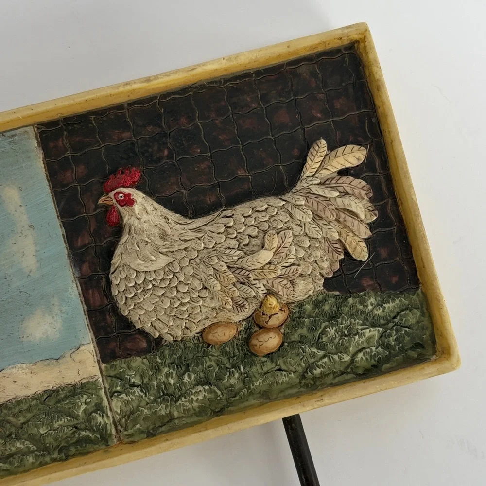 WARREN KIMBLE HEN-FEATHERS Rooster and Hens Wall Hooks